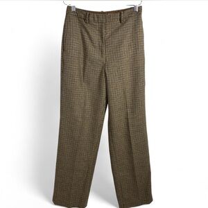 Eddie Bauer Wool Blend Plaid Tailored Trousers, Size 8.